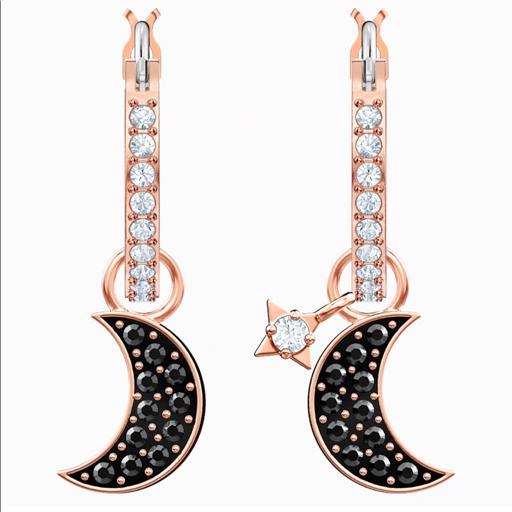 Swarovski Moon Hoop Earrings